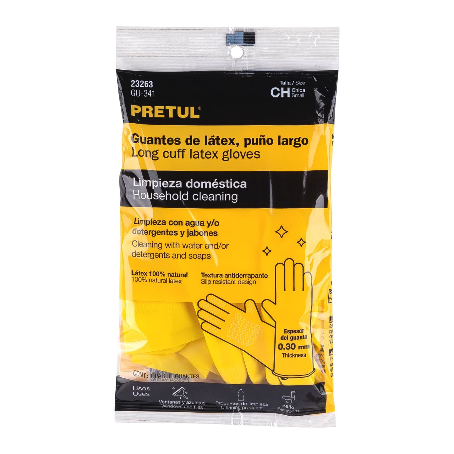 Guantes de latex para limpieza, chicos, PRETUL