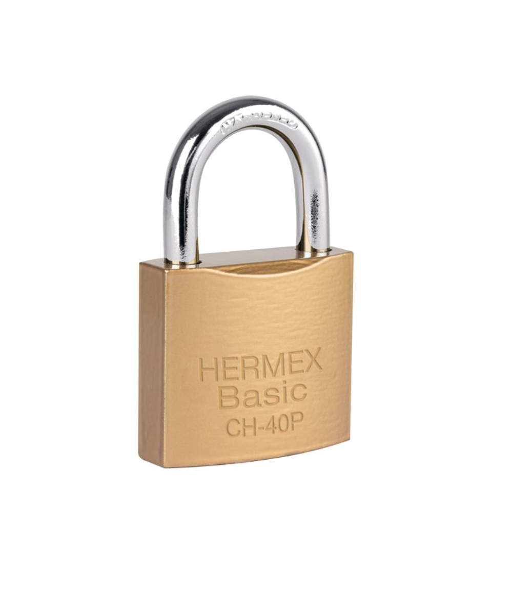 Candado de hierro 40mm'', gancho corto HERMEX