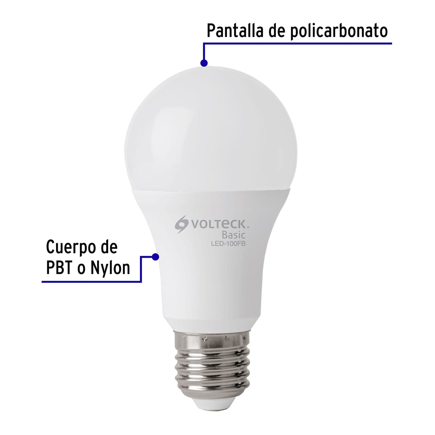 Lámpara de LED tipo bulbo A19 14 W, luz de día, caja, Basic