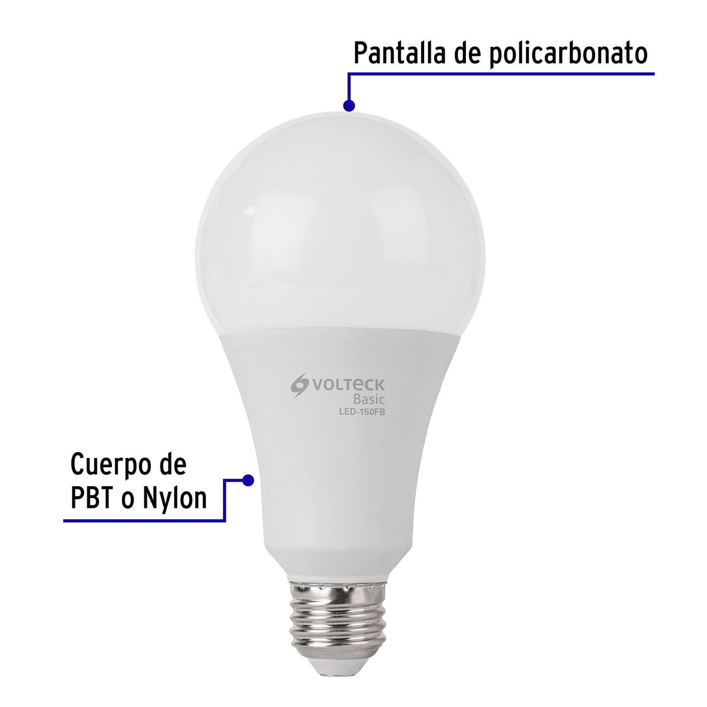 Lámpara De Led, A25, 18 W, Luz De Día, Volteck Basic