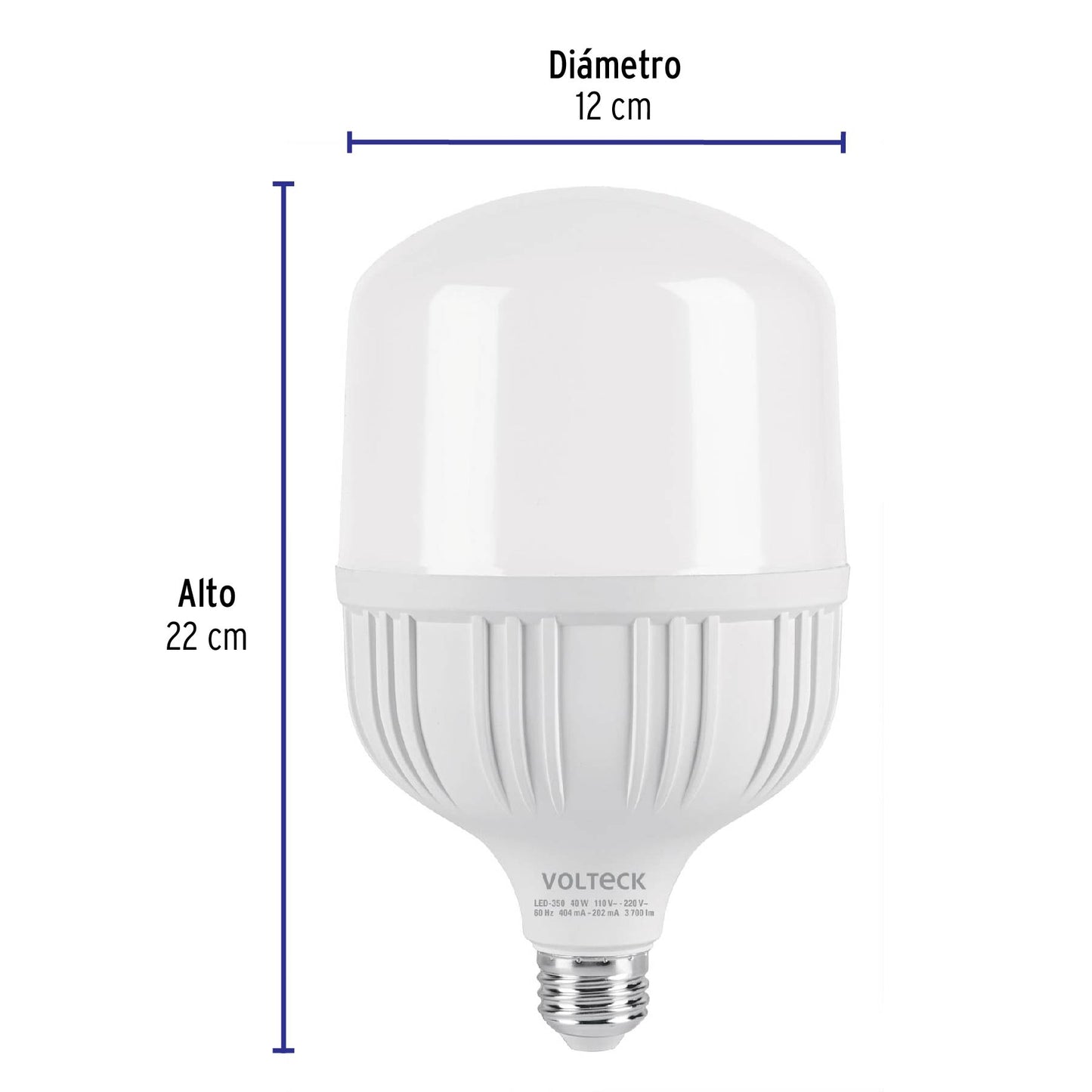 Lámpara de LED alta potencia 40 W luz de día, caja, Volteck