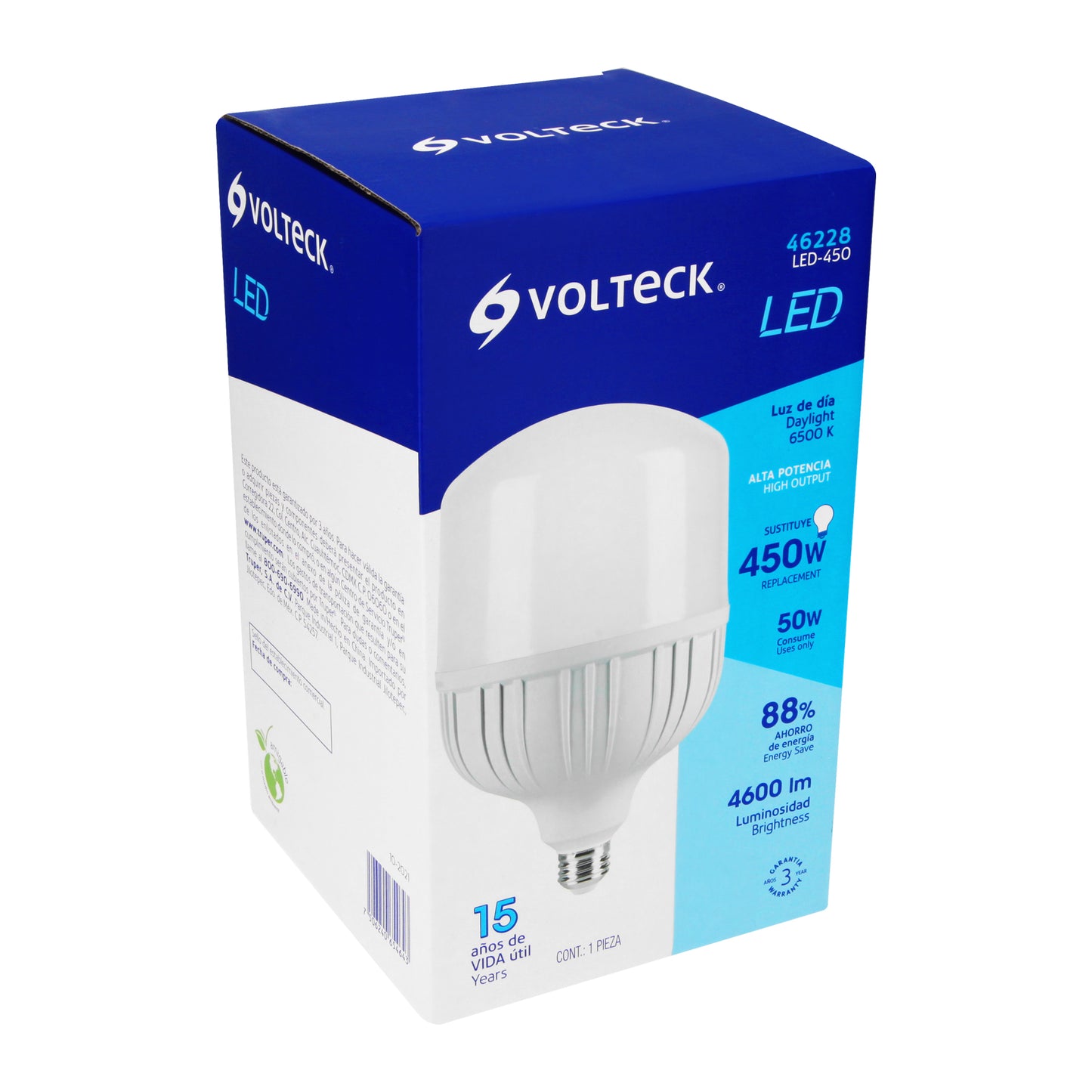 Lámpara De Led Alta Potencia 50 W Luz De Día, Caja, Volteck