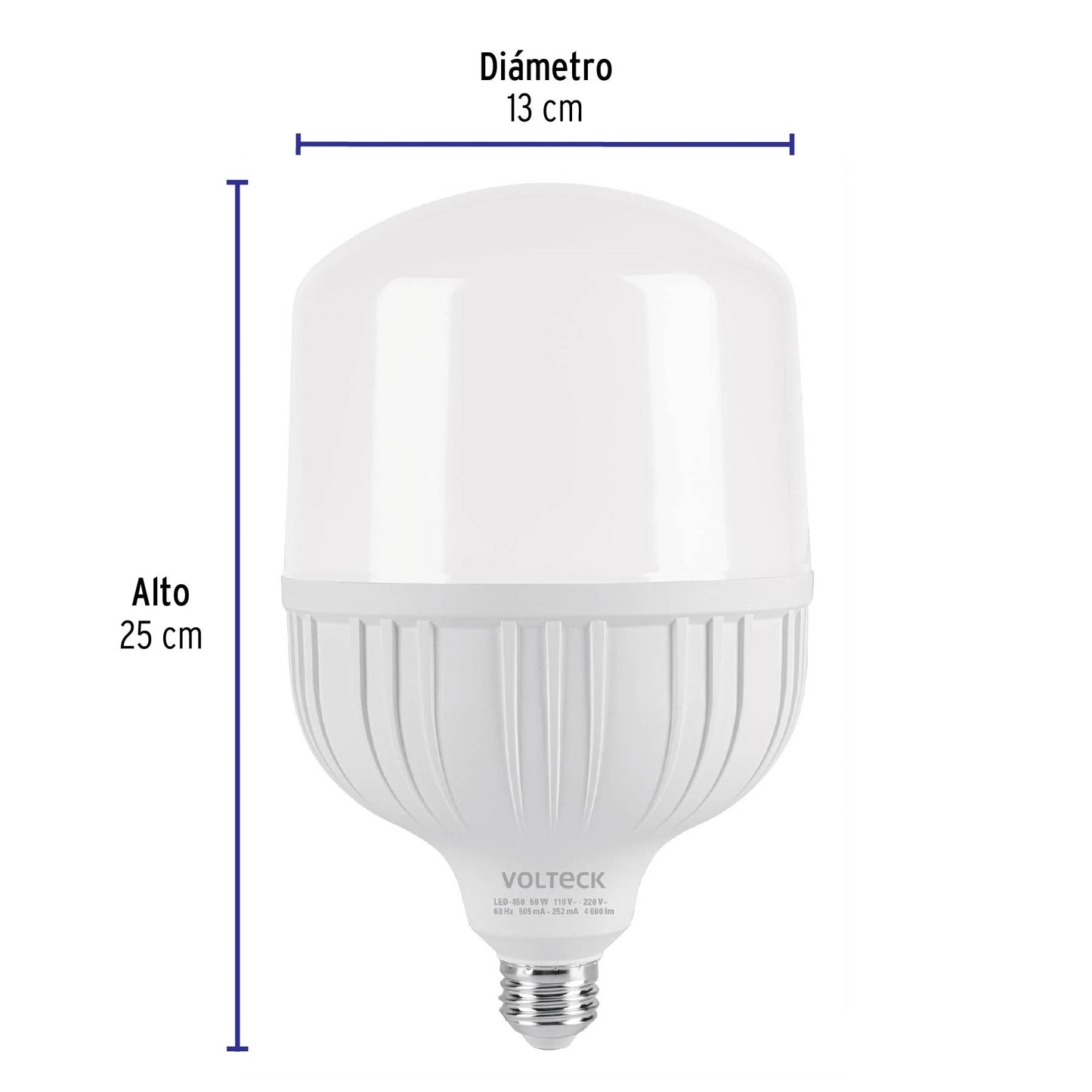 Lámpara De Led Alta Potencia 50 W Luz De Día, Caja, Volteck