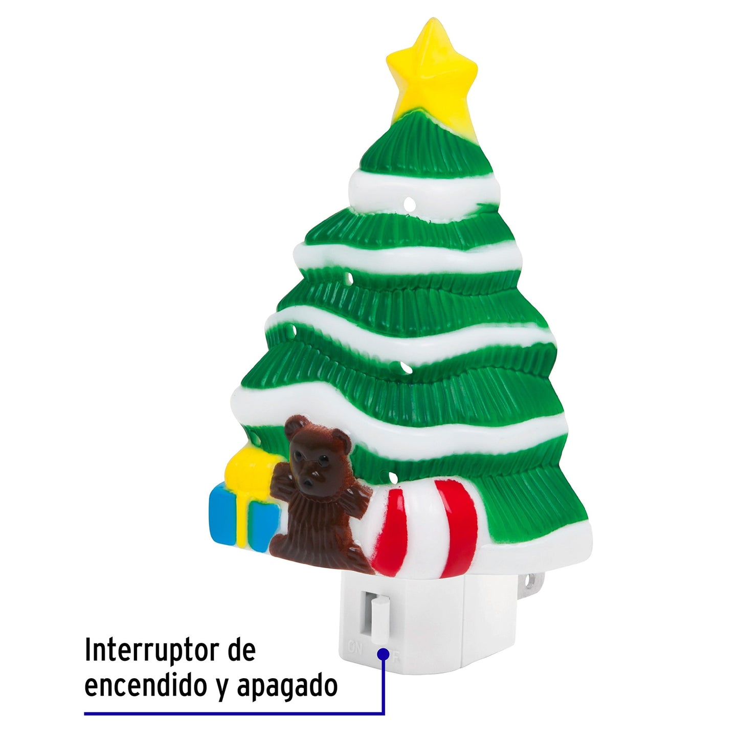 Luz De Noche Con Lámpara E12, Pino De Navidad, Volteck