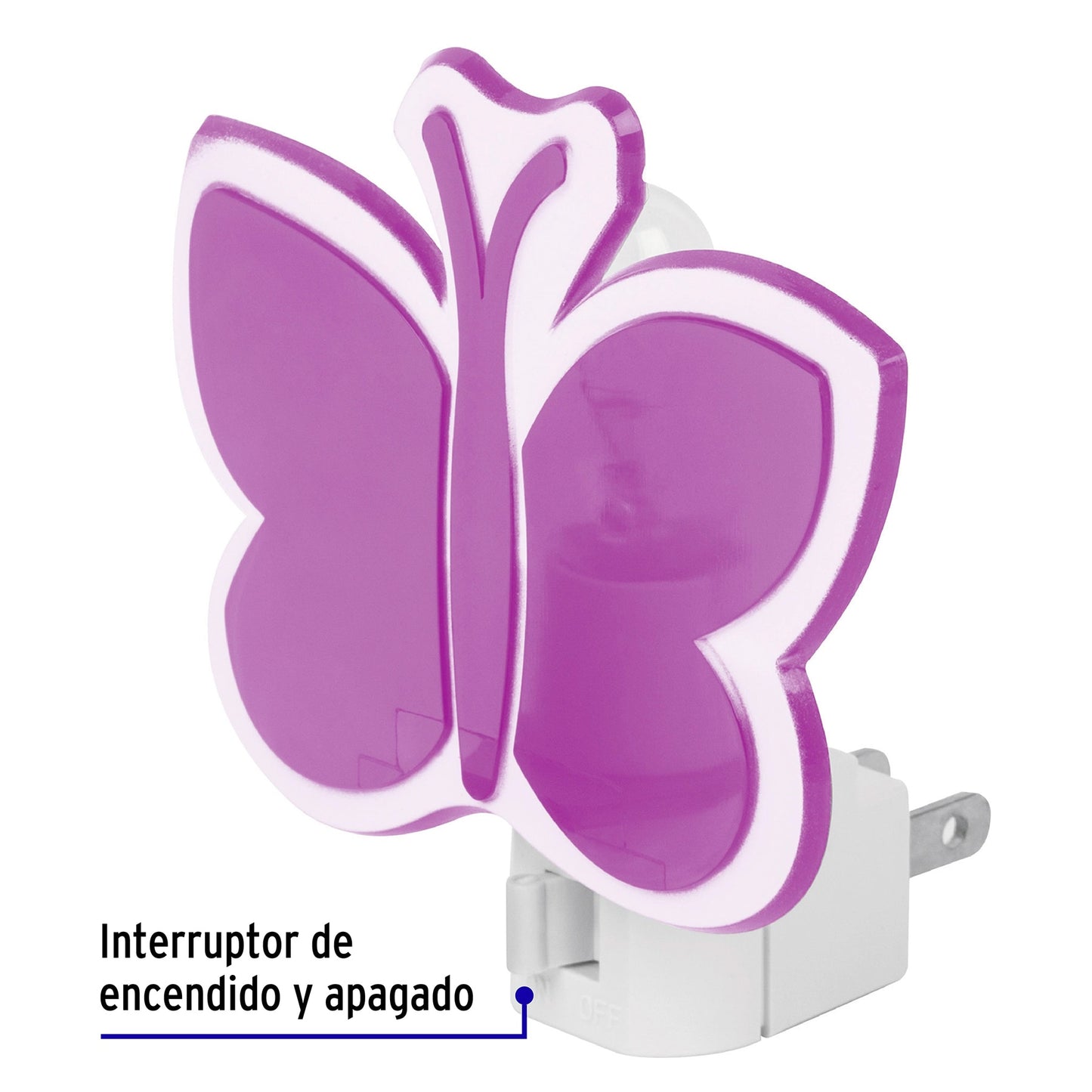 Luz De Noche Con Lámpara E12, Mariposa, Volteck