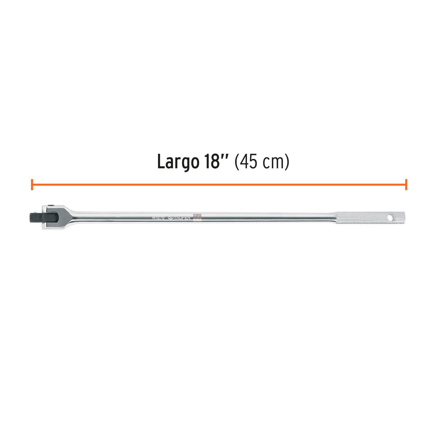Mango articulado con cuadro de 1/2", largo 18", Truper