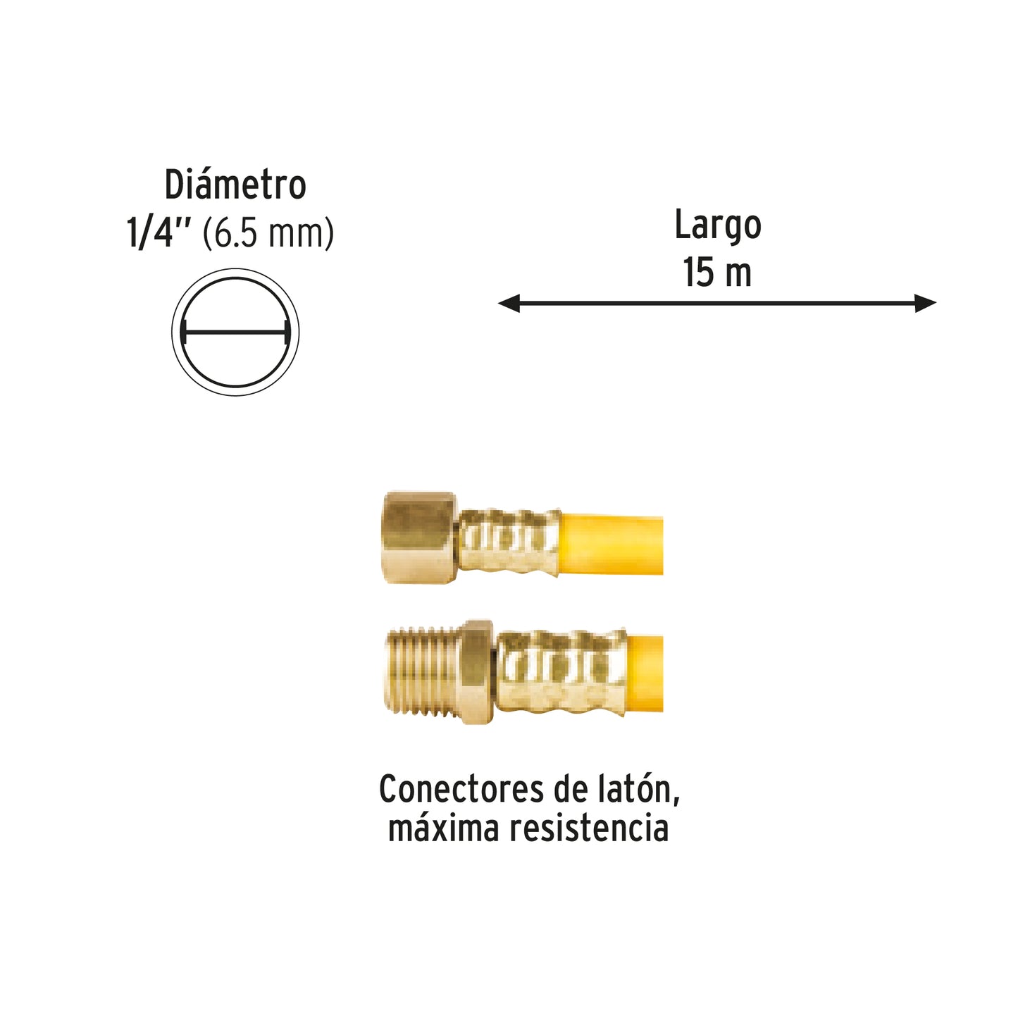Manguera para compresor, de PVC, 15m x 1/4", Pretul