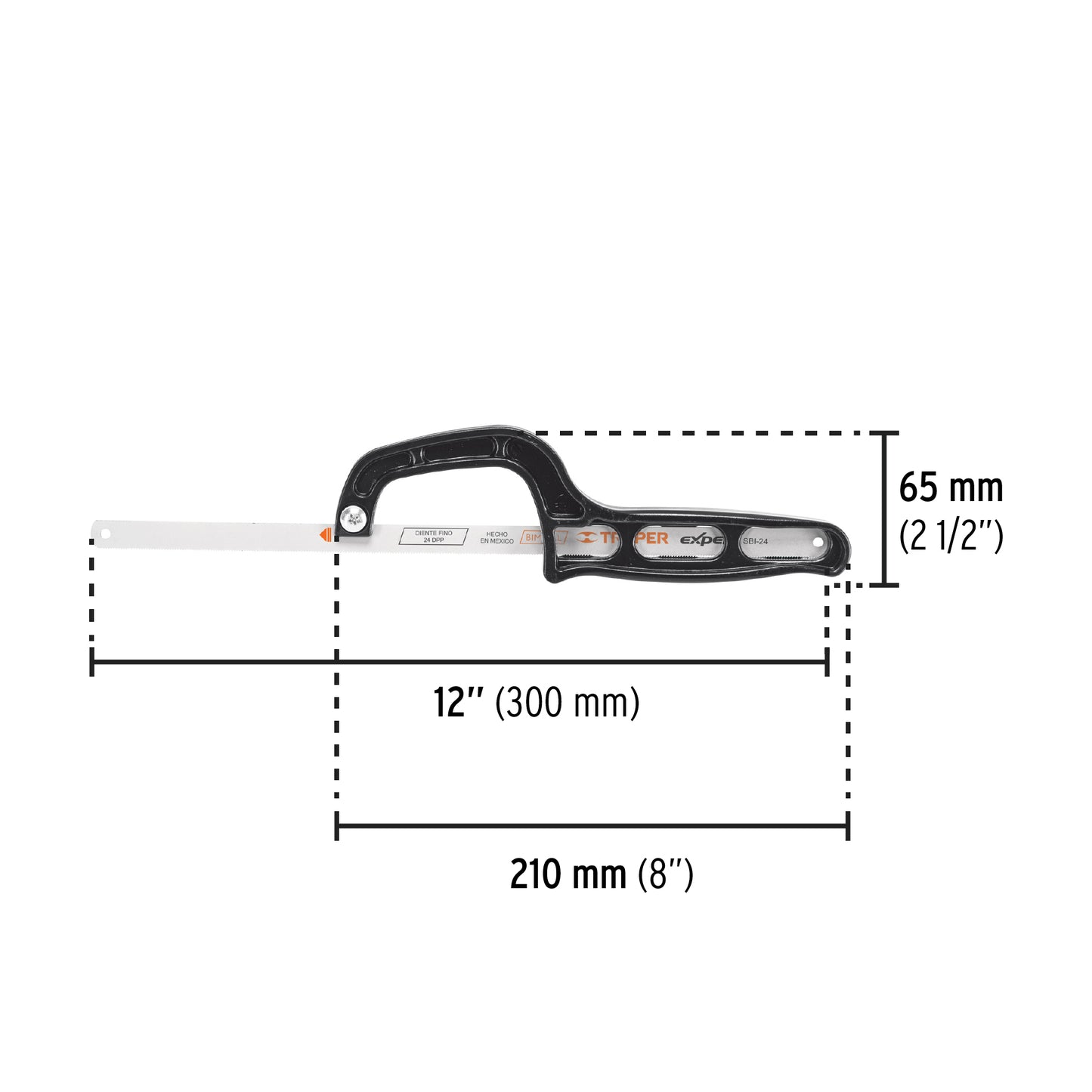 Mini arco 12" de plástico para segueta, Pretul
