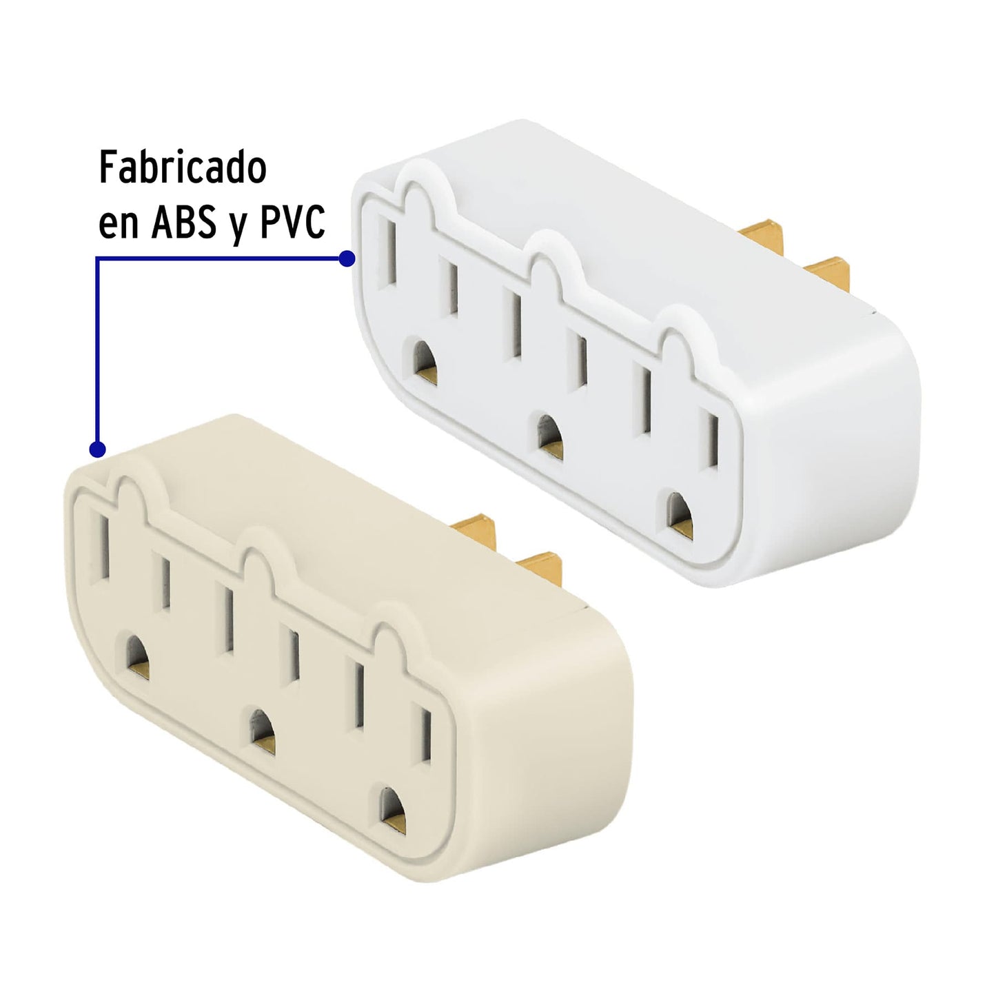 Adaptador multicontacto de 3 tomas polarizado VOLTECK