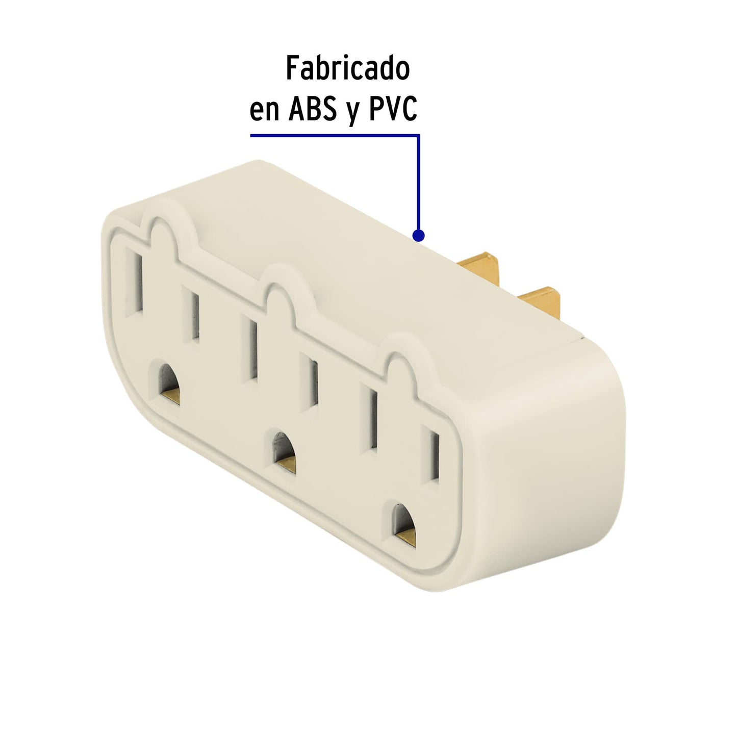 Multicontacto Triple Aterrizado, Barra, Volteck