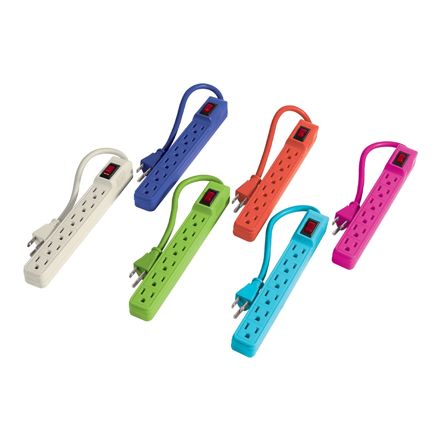 Multicontacto 16 Awg Doméstico 6 Entradas, Colores A Granel