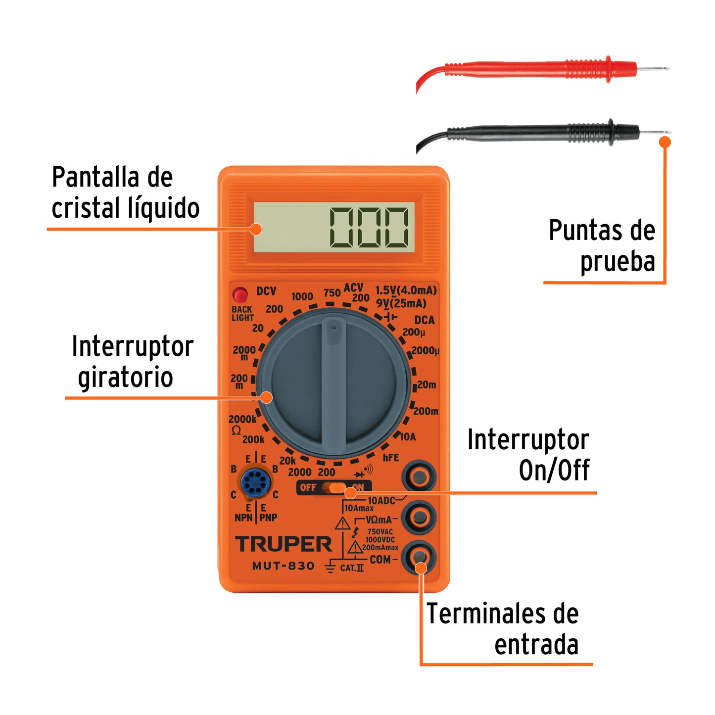 Multimetro digital escolar, TRUPER