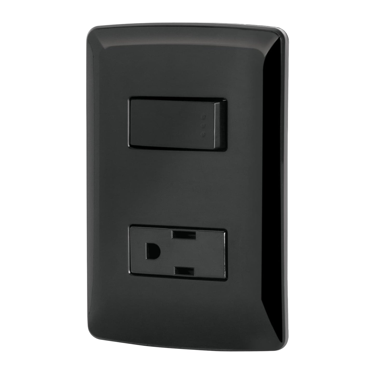 Placa Armada Contacto E Interruptor, Negro, Línea Italiana