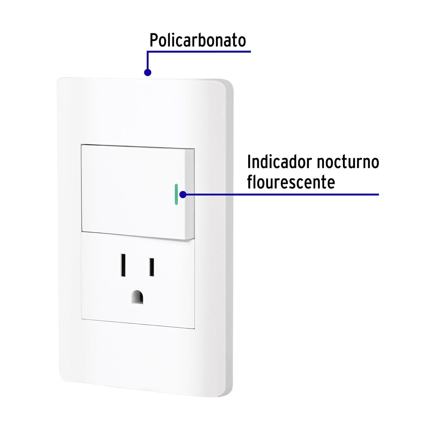 Placa Armada Blanca Interruptor Y Contacto 1.5 Mód, Lisboa