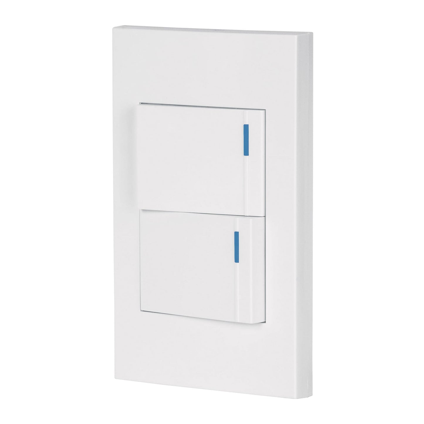 Placa Armada 2 Interruptores, 1.5 Módulos, Española, Blanco