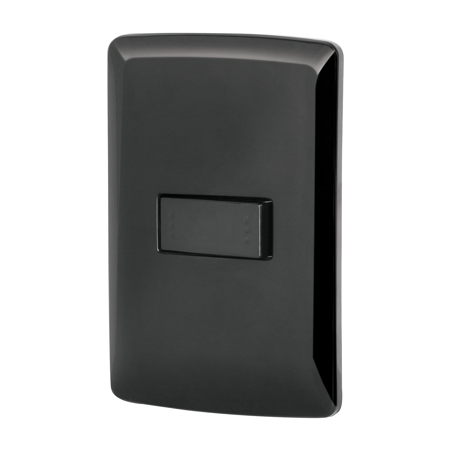 Placa Armada 1 Interruptor Escalera, Negro, Línea Italiana