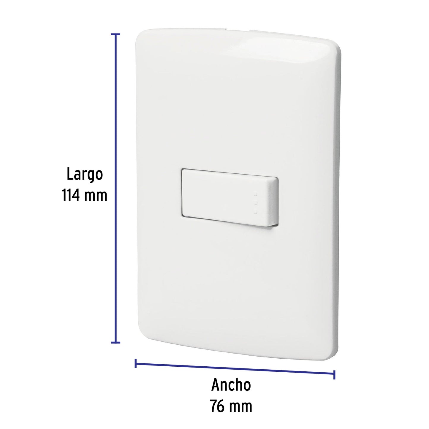 Placa Armada 1 Interruptor Sencillo, Blanco, Línea Italiana