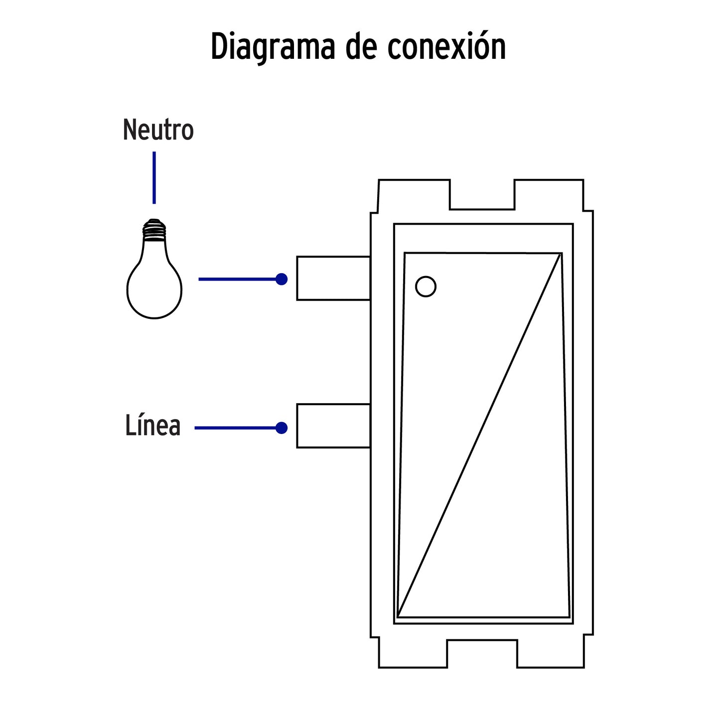 Placa Armada 1 Interruptor Sencillo, Blanco, Línea Italiana