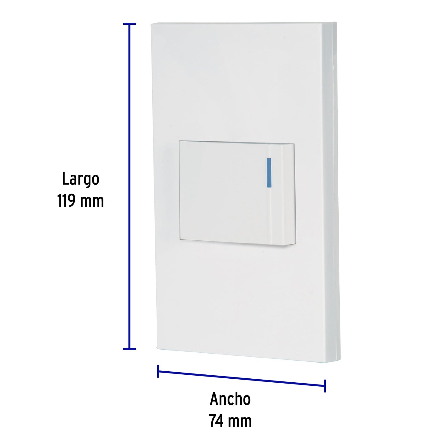 Placa Armada 1 Interruptor, 1.5 Módulos, Española, Blanco