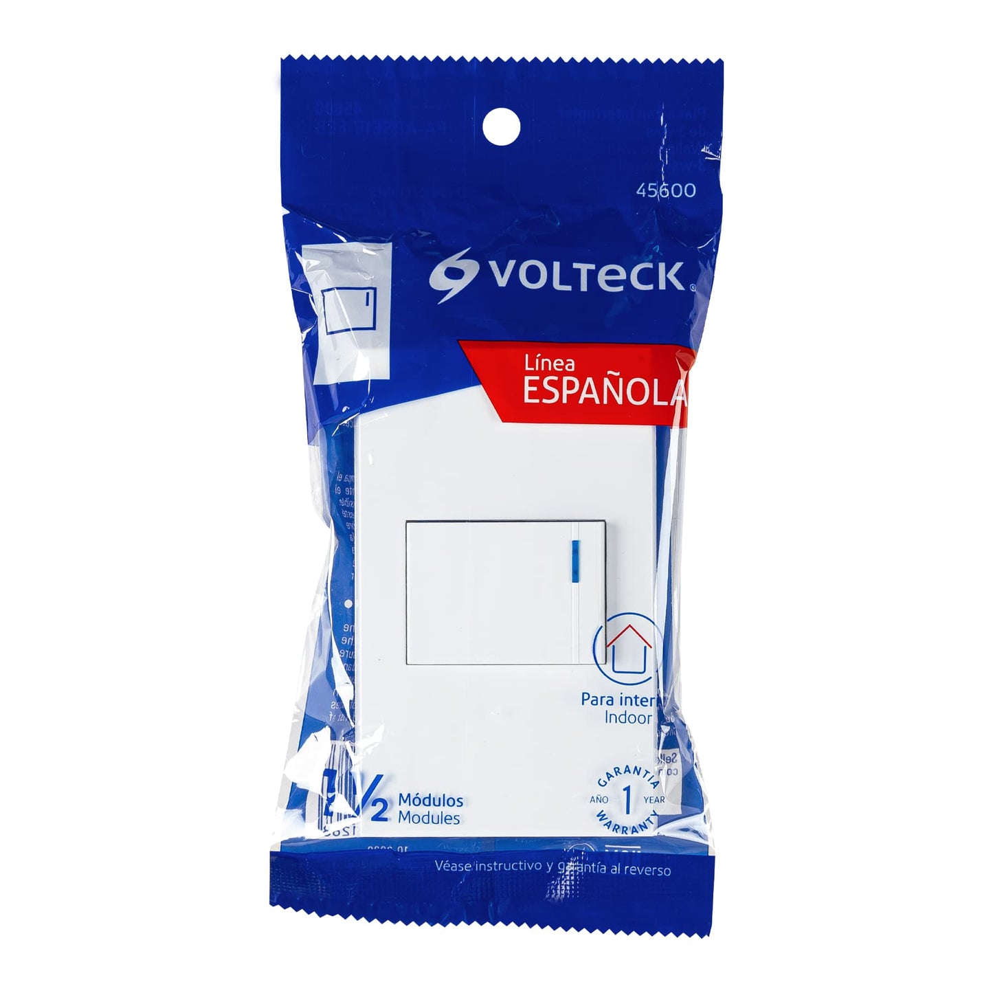 Placa Armada 1 Interruptor De 3vías, 1.5mód, Española,Blanco