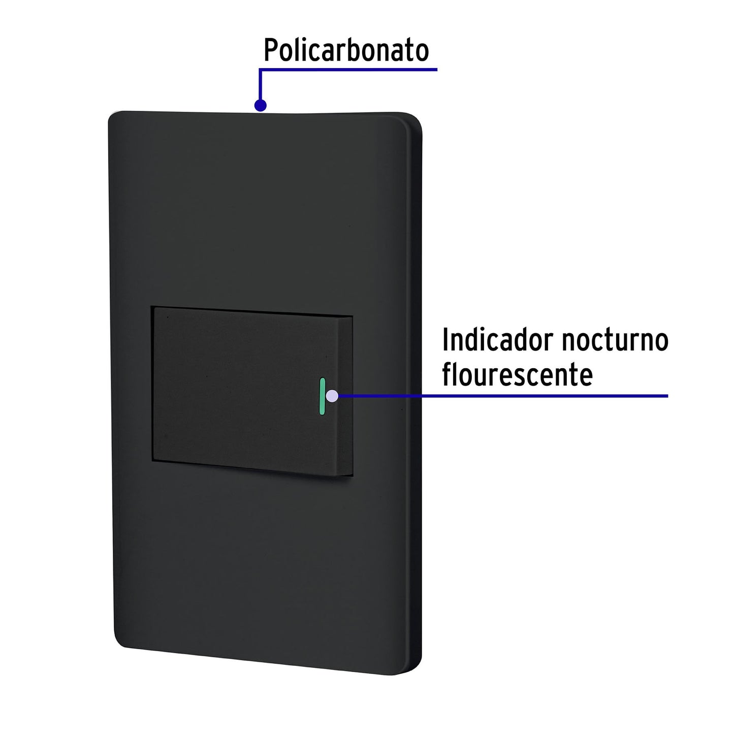 Placa Armada Negra 1 Interruptor De 3 Vías 1.5 Mód, Lisboa