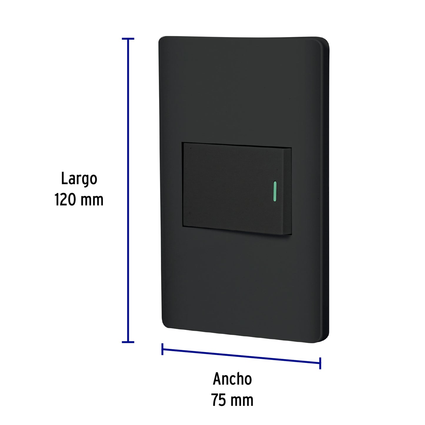 Placa Armada Negra 1 Interruptor De 3 Vías 1.5 Mód, Lisboa