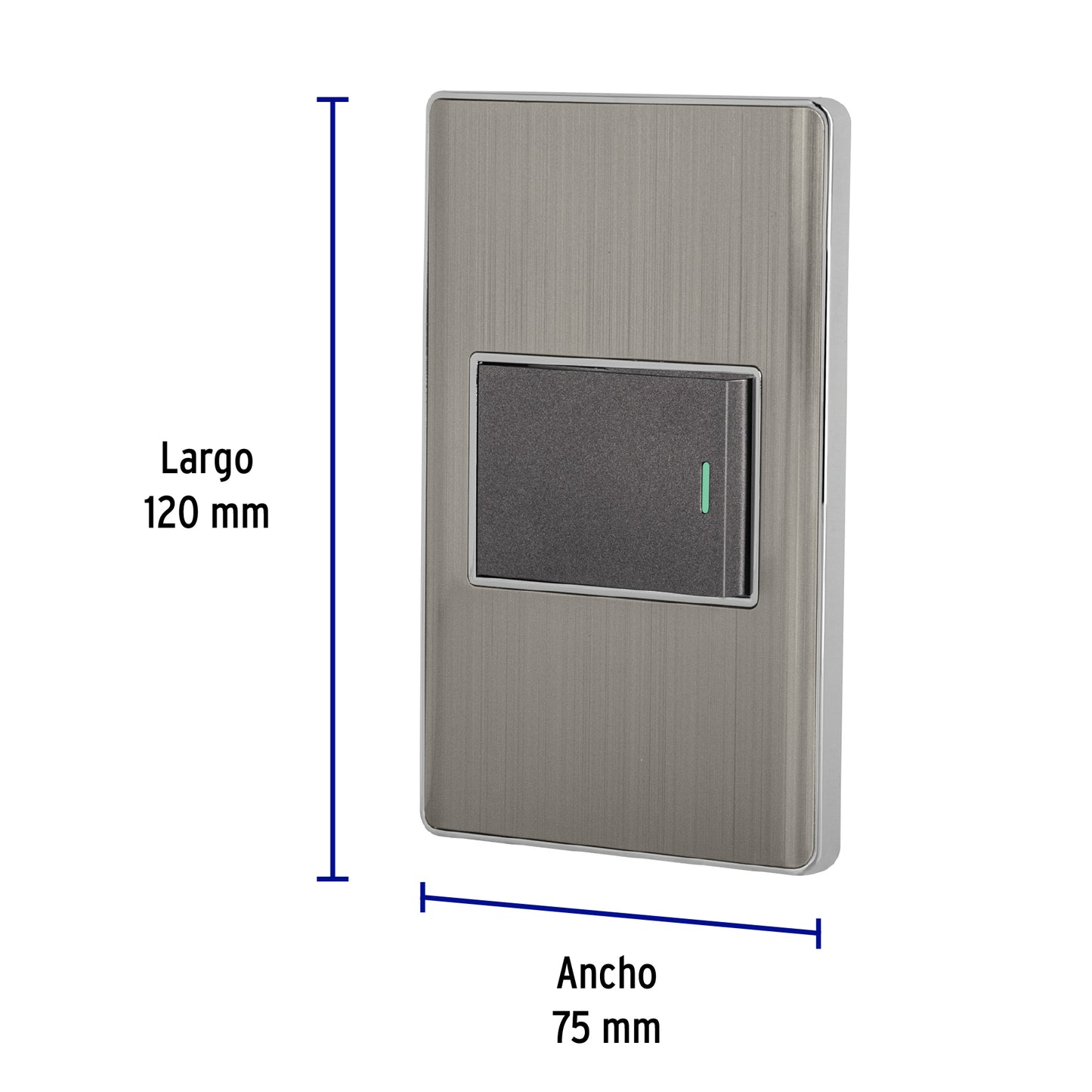 Placa Armada Acero Inox 1 Interruptor 1.5 Módulos, Lisboa