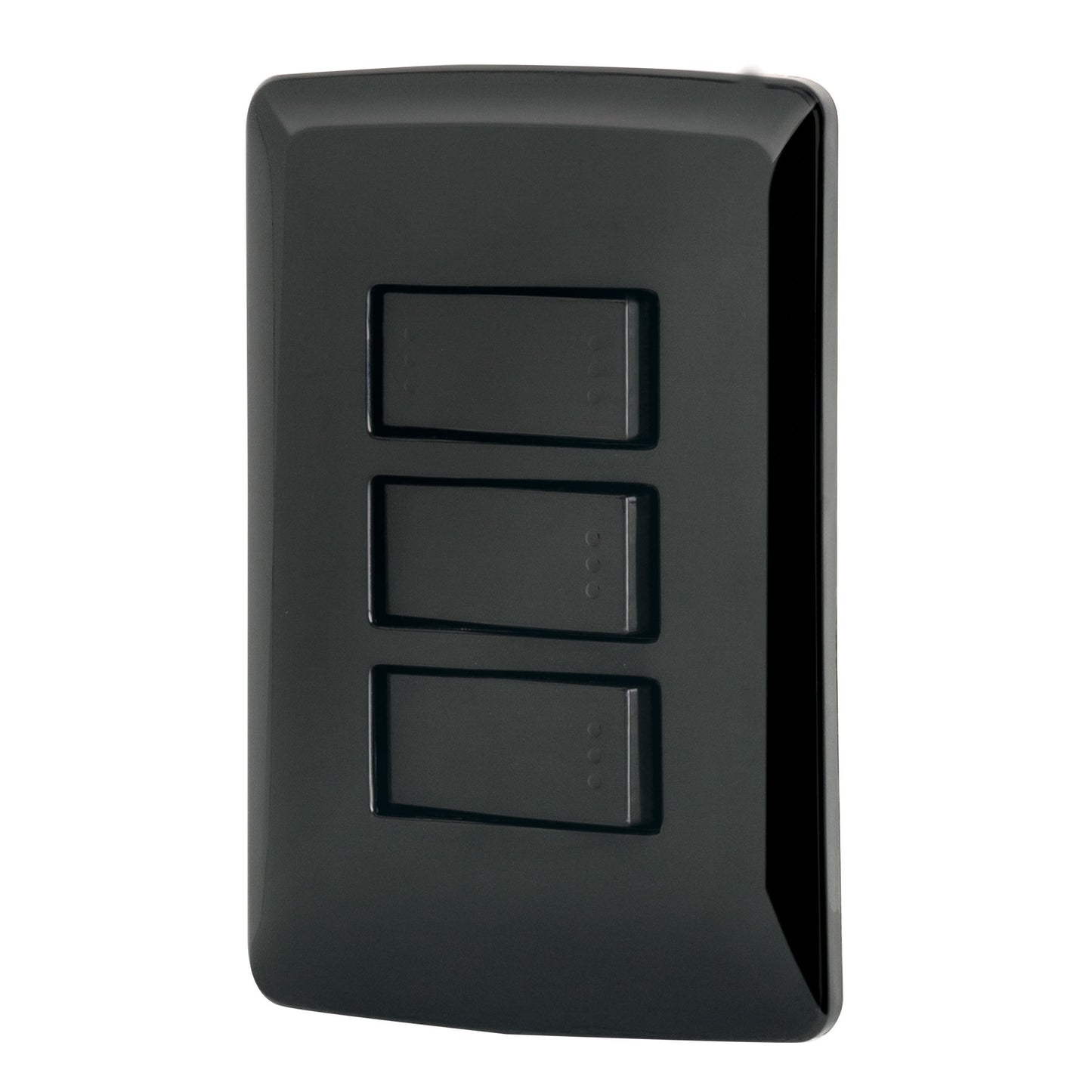 Placa Armada 2 Interruptores 1 Escalera Negro,Línea Italiana