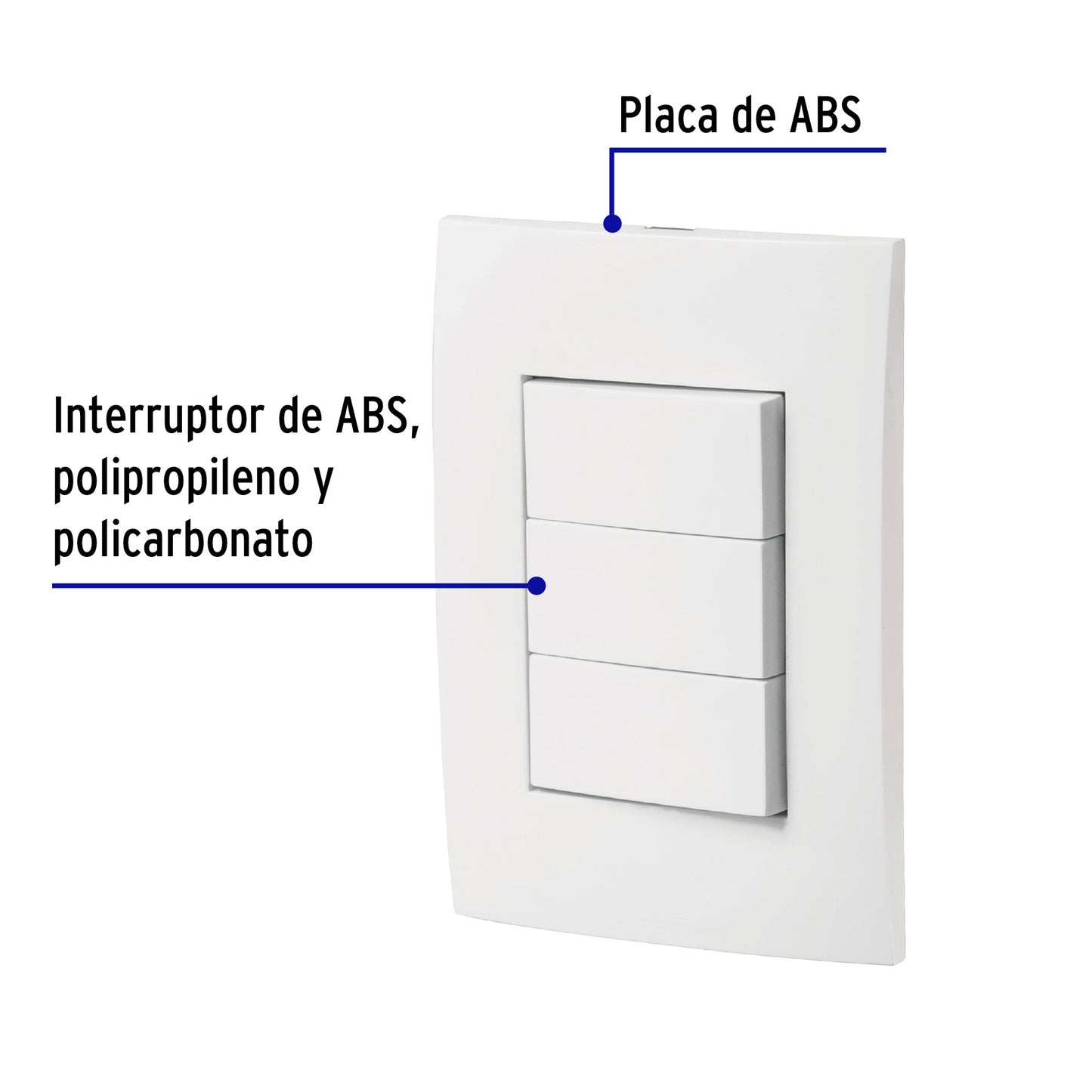 Placa Armada Interruptores Sencillos Y Escalera, Oslo,Blanco