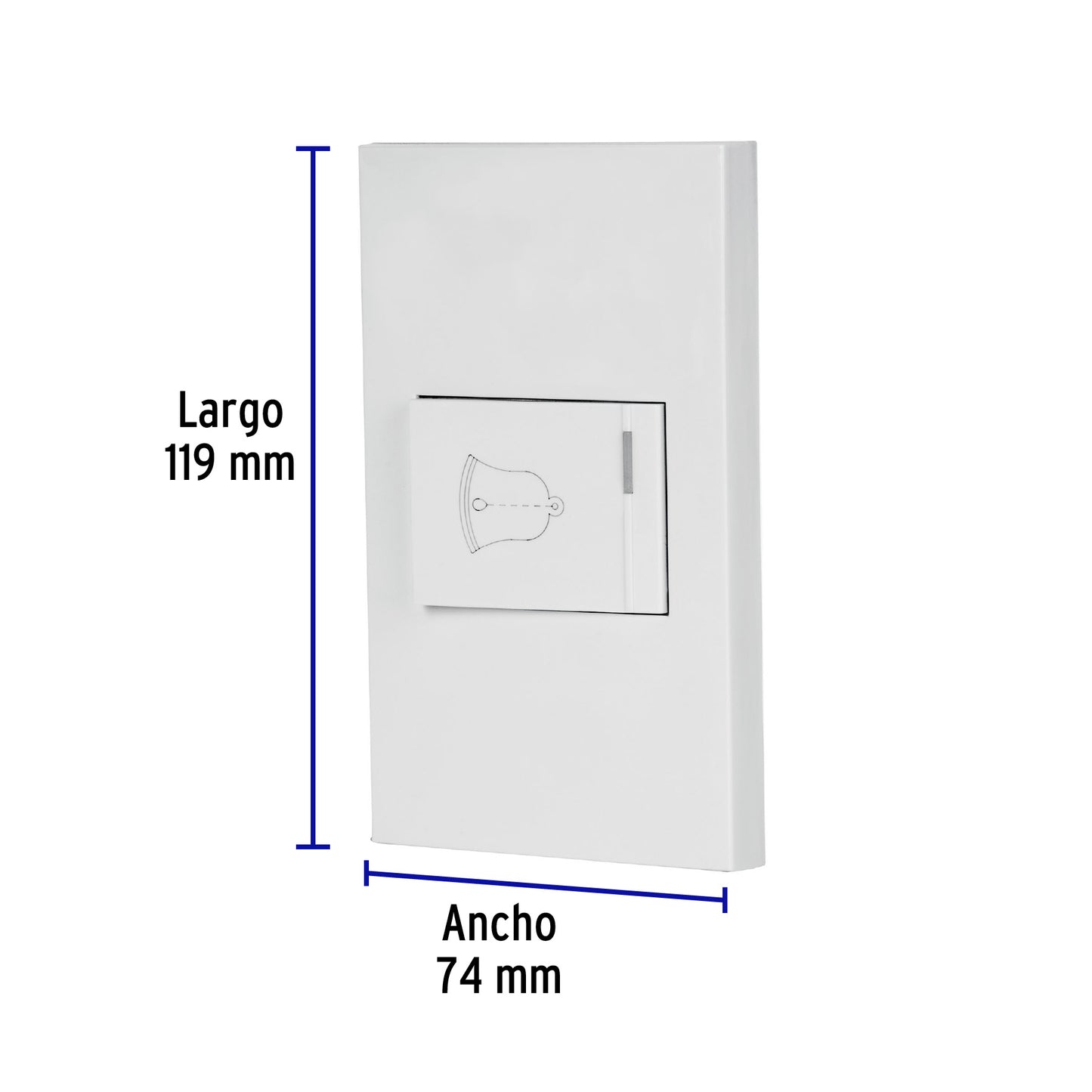 Placa Armada 1 Interruptor De Timbre,1.5mod, Española,Blanco