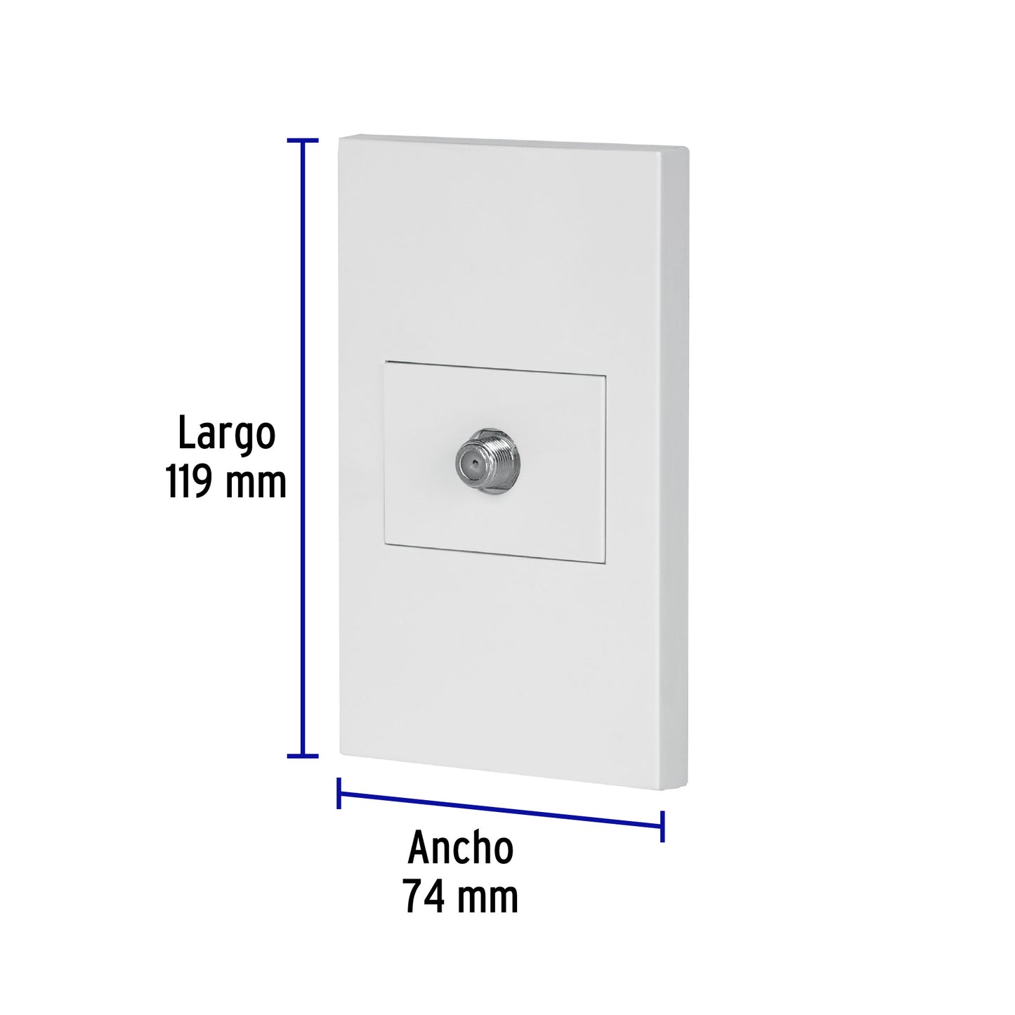 Placa Armada 1 Toma De Tv, 1.5 Módulos, Española, Blanco