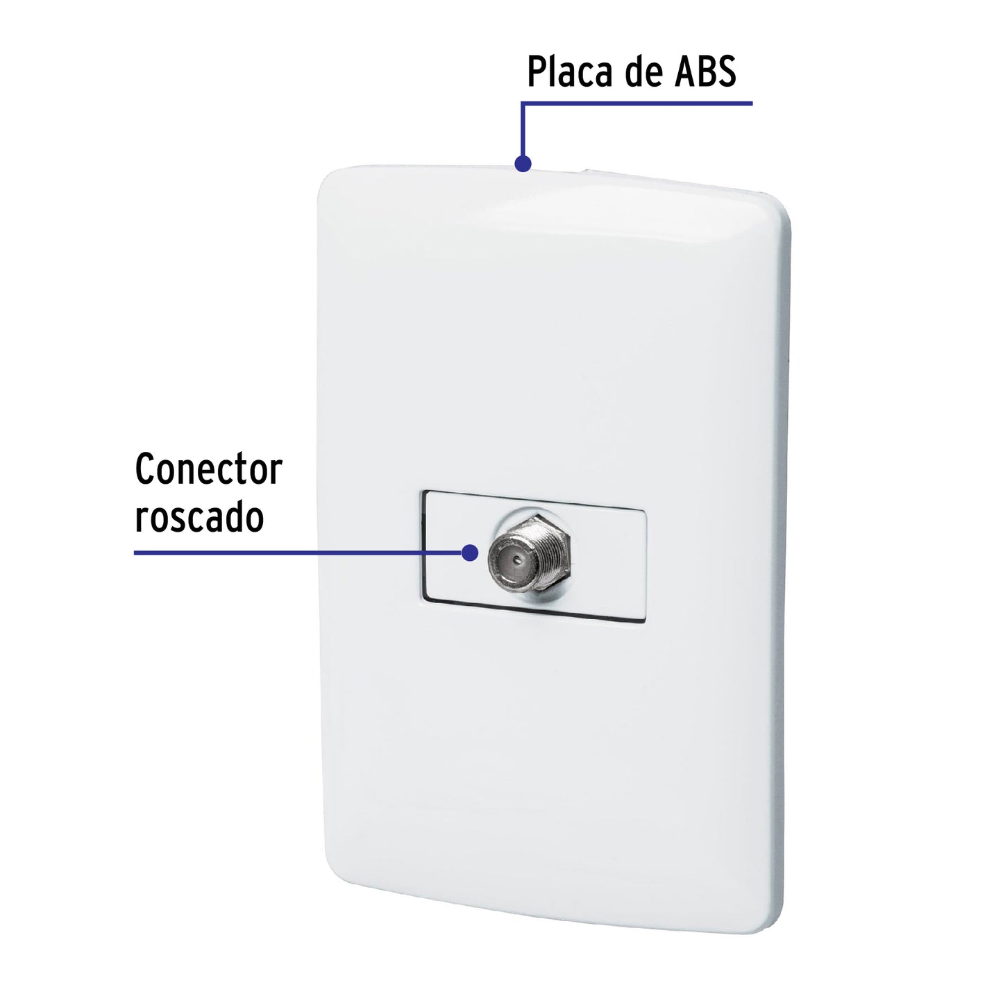 Placa Armada Con Conexión Para Tv, Blanco, Línea Italiana