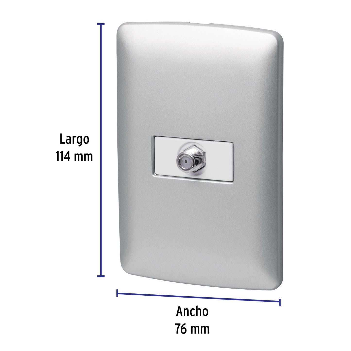 Placa Armada Con Conexión Para Tv, Plata, Línea Italiana