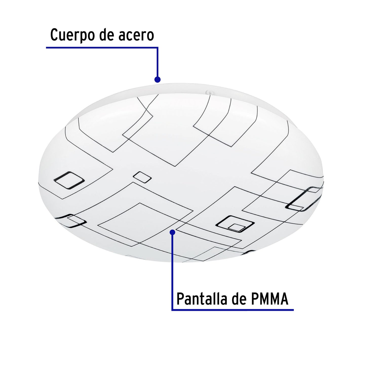 Luminario Led 8 W Plafón Decorativo Cuadros Luz Día, Volteck