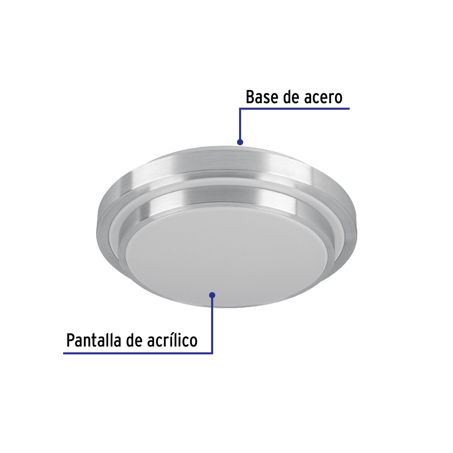 Luminario Led 24 W Plafón Decorativo Metálico Luz Día, Basic