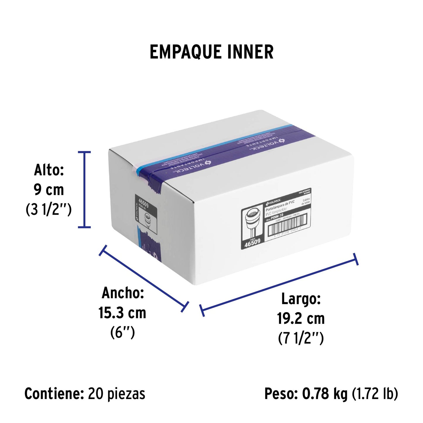 Portalámpara de PVC para intemperie, Volteck