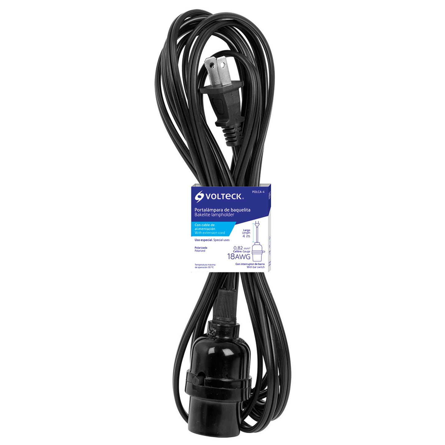 Extension con Soquet portalampara de 4m VOLTECK