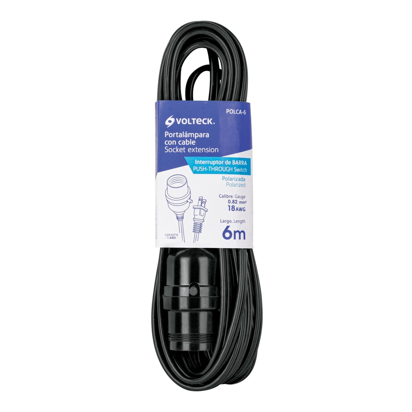 Extension con Soquet portalampara de 6m VOLTECK