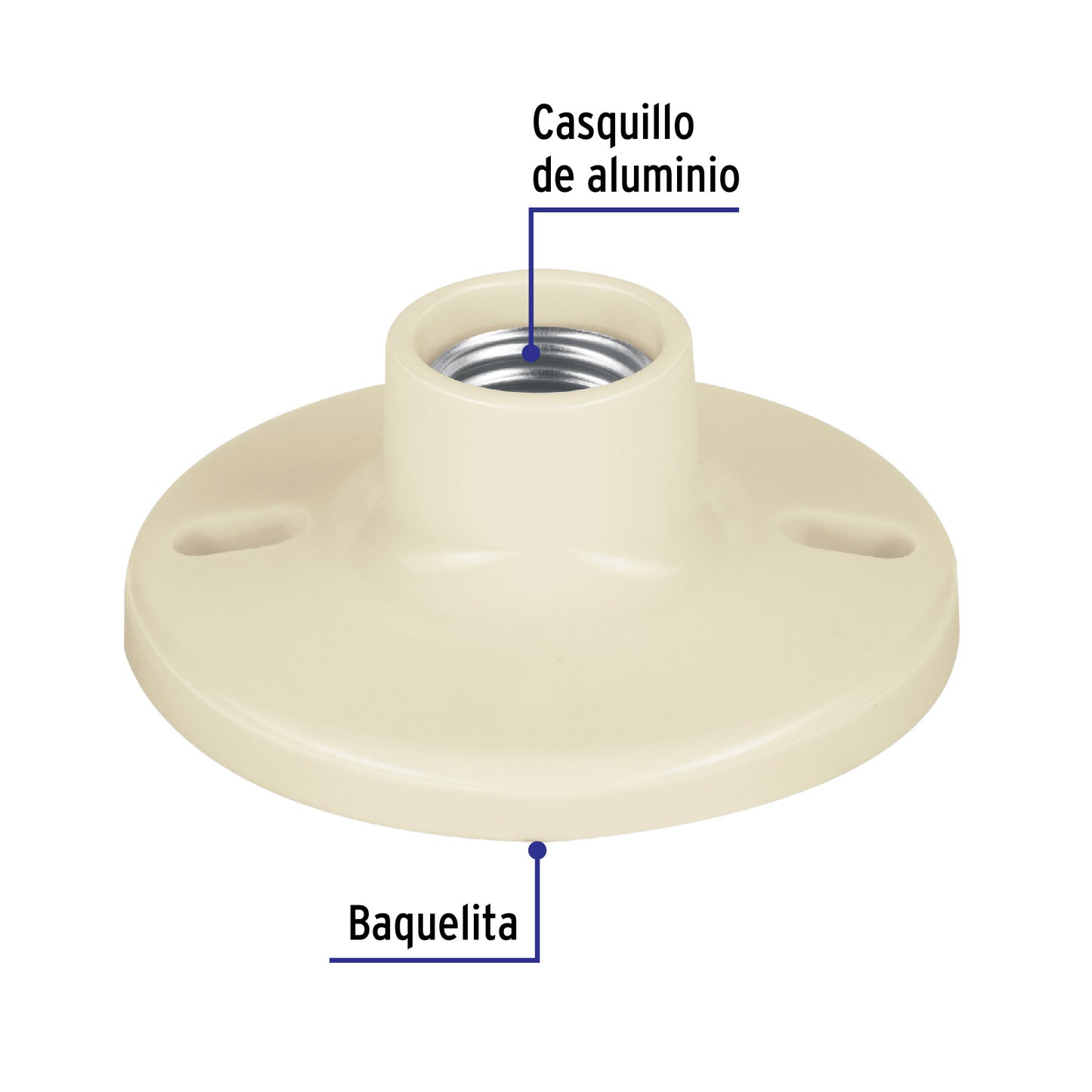 Portalámpara 4" de baquelita, Volteck