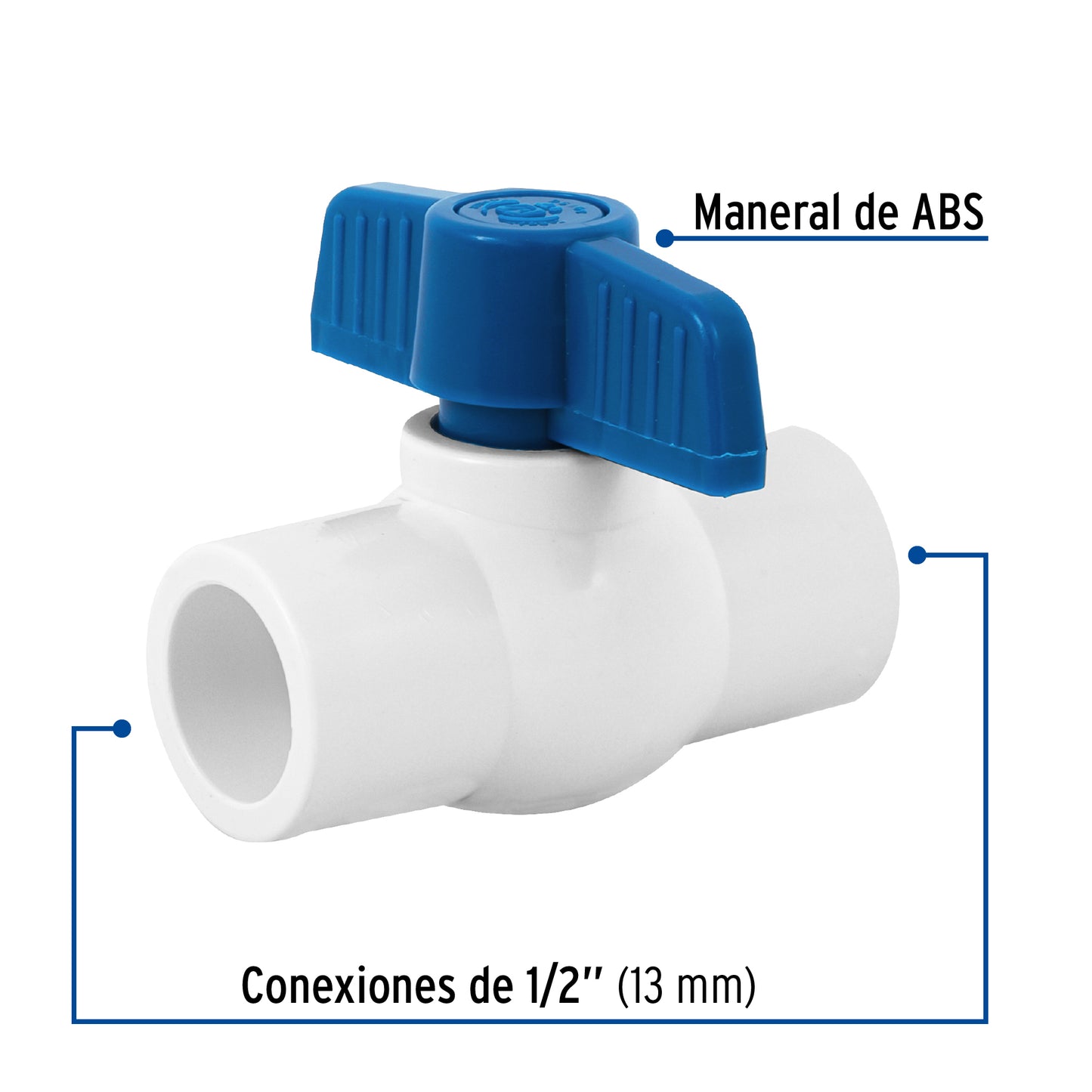 Válvula de esfera de PVC 1/2"para cementar, Foset