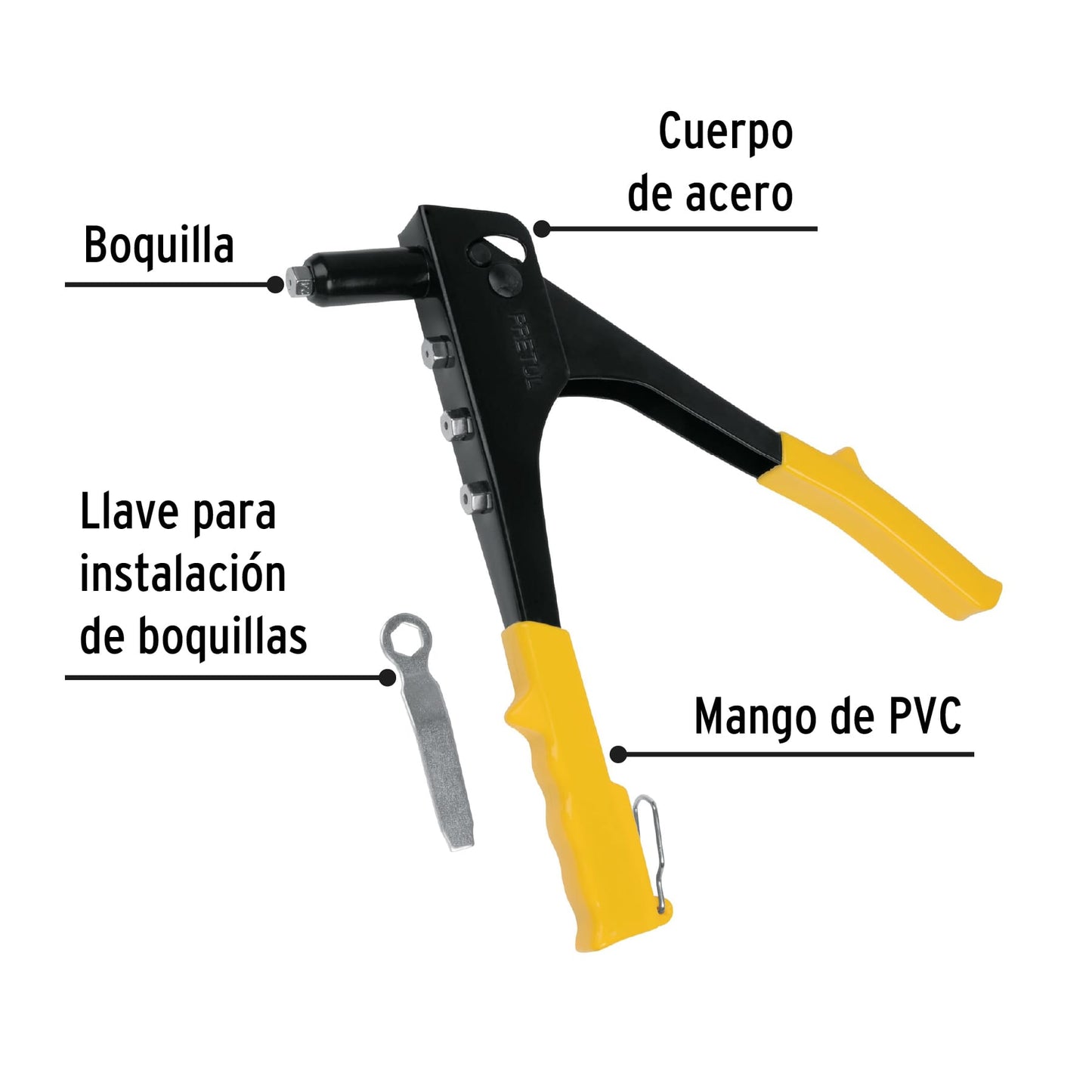 Remachadora profesional A. Granel de 10" PRETUL
