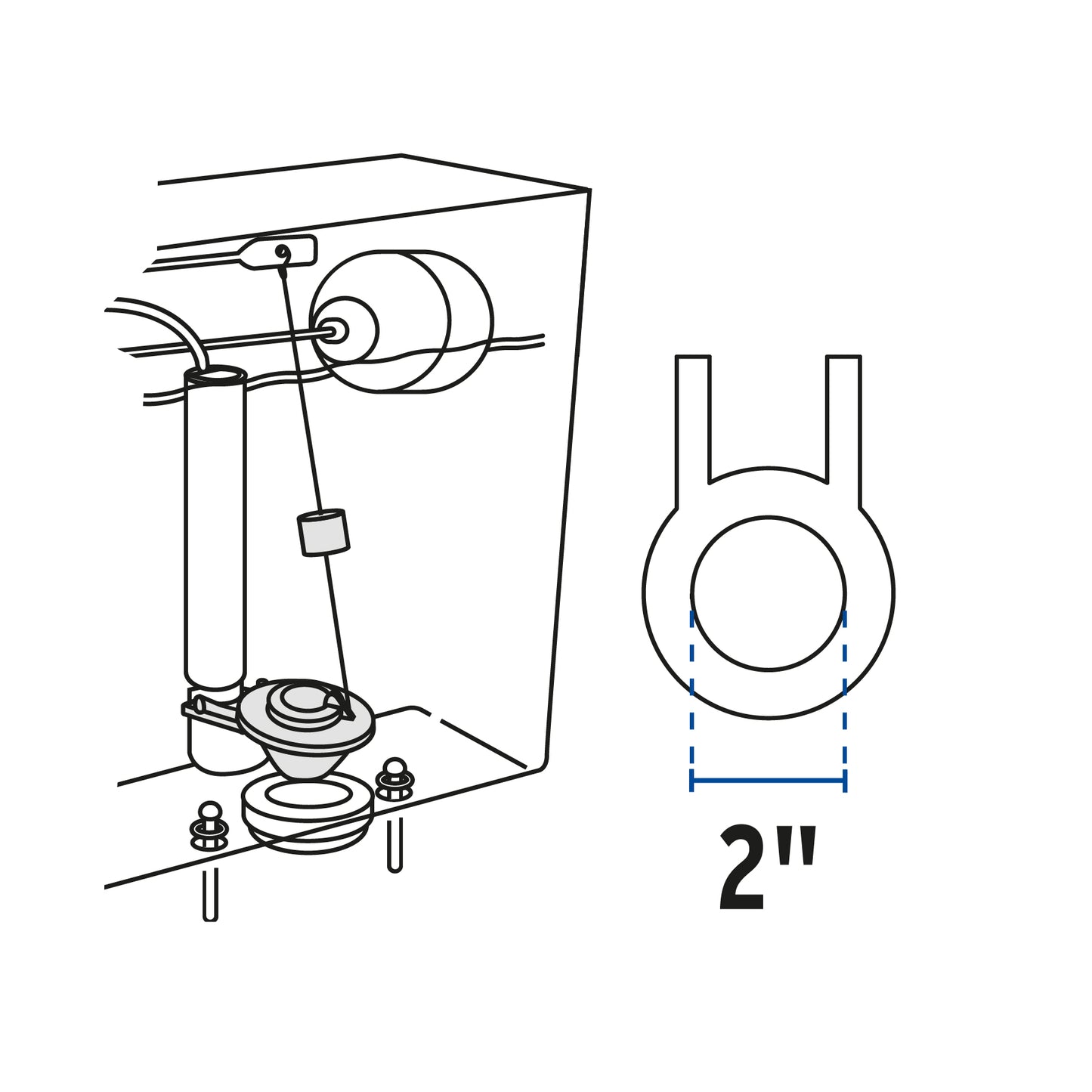 Sapito para sanitario PVC de 2" FOSET