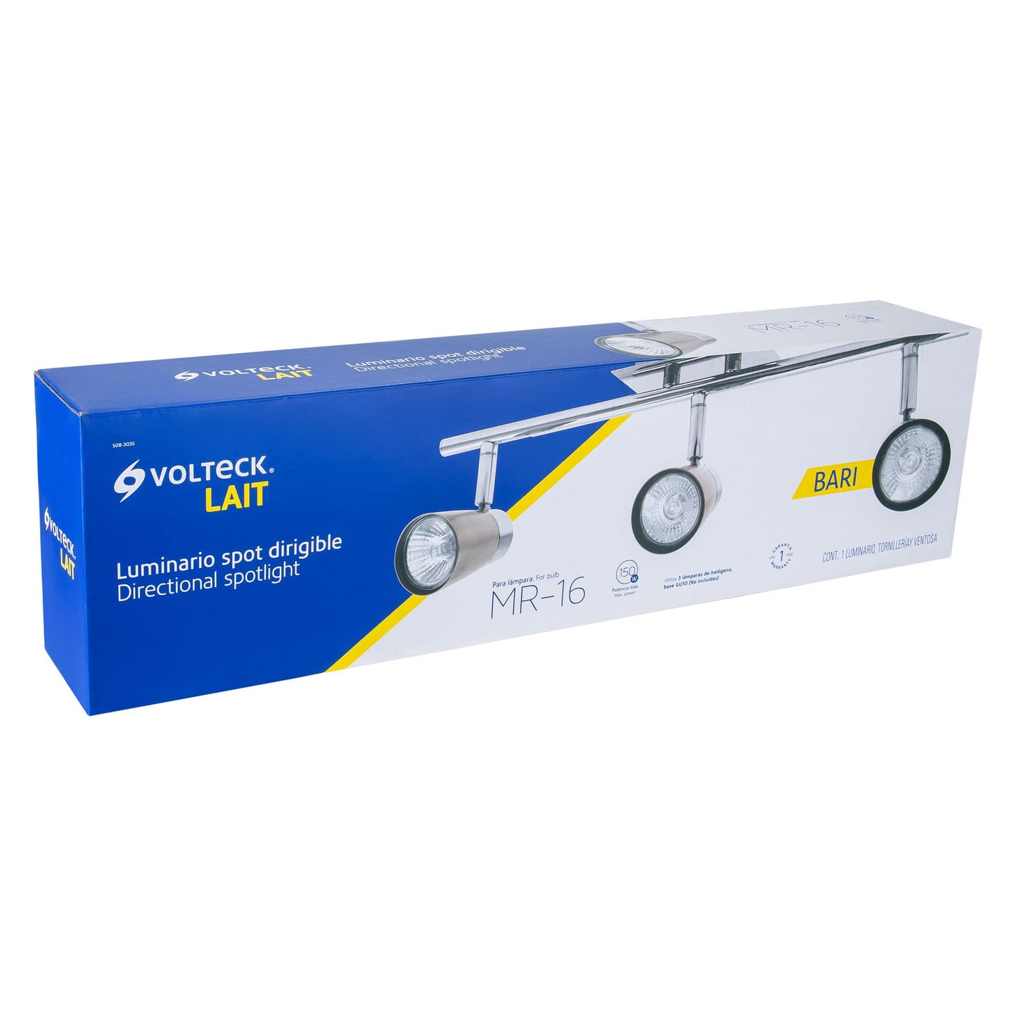 Luminario De Sobreponer Con 3 Spots Base Gu10, Volteck