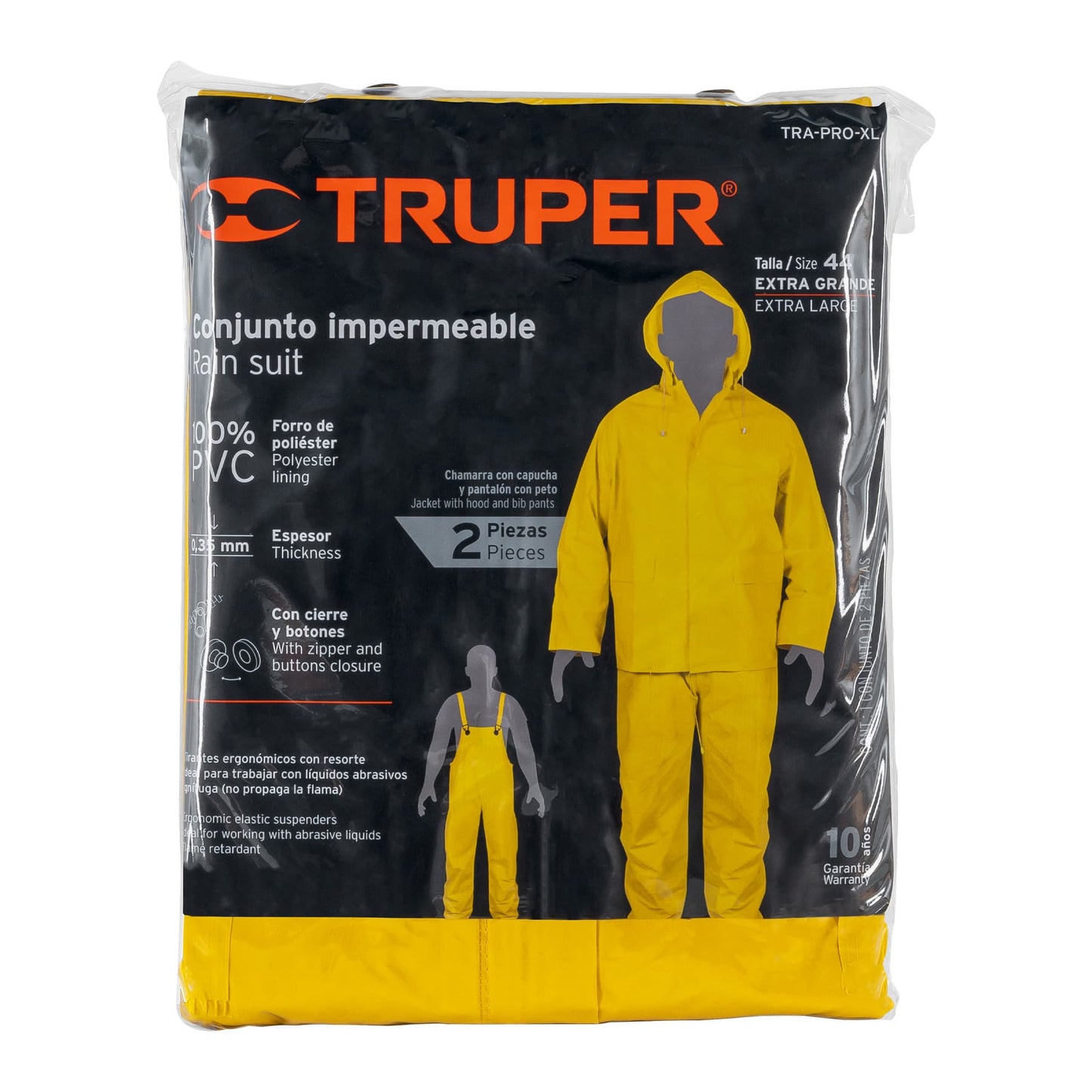 Conjunto impermeable doble capa, talla XG, Truper