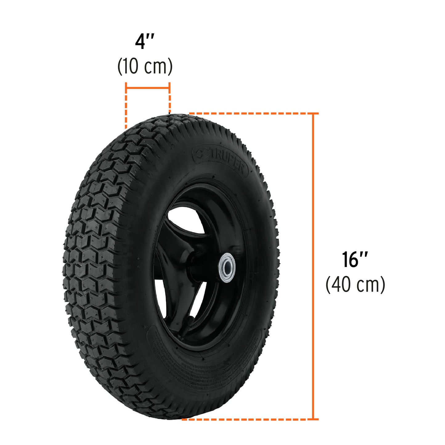 Carretilla 4.5 ft3 Neumática, bastidor tubular, TRUPER