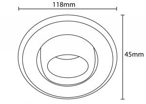 Base para ojo de buey Plateado (sin foco) ALDOSA