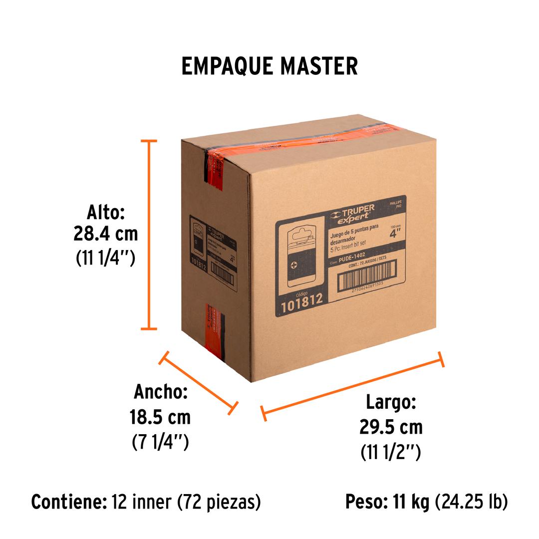 Punta Phillips para desarmador #2 x 4" Acerada TRUPER EXPERT