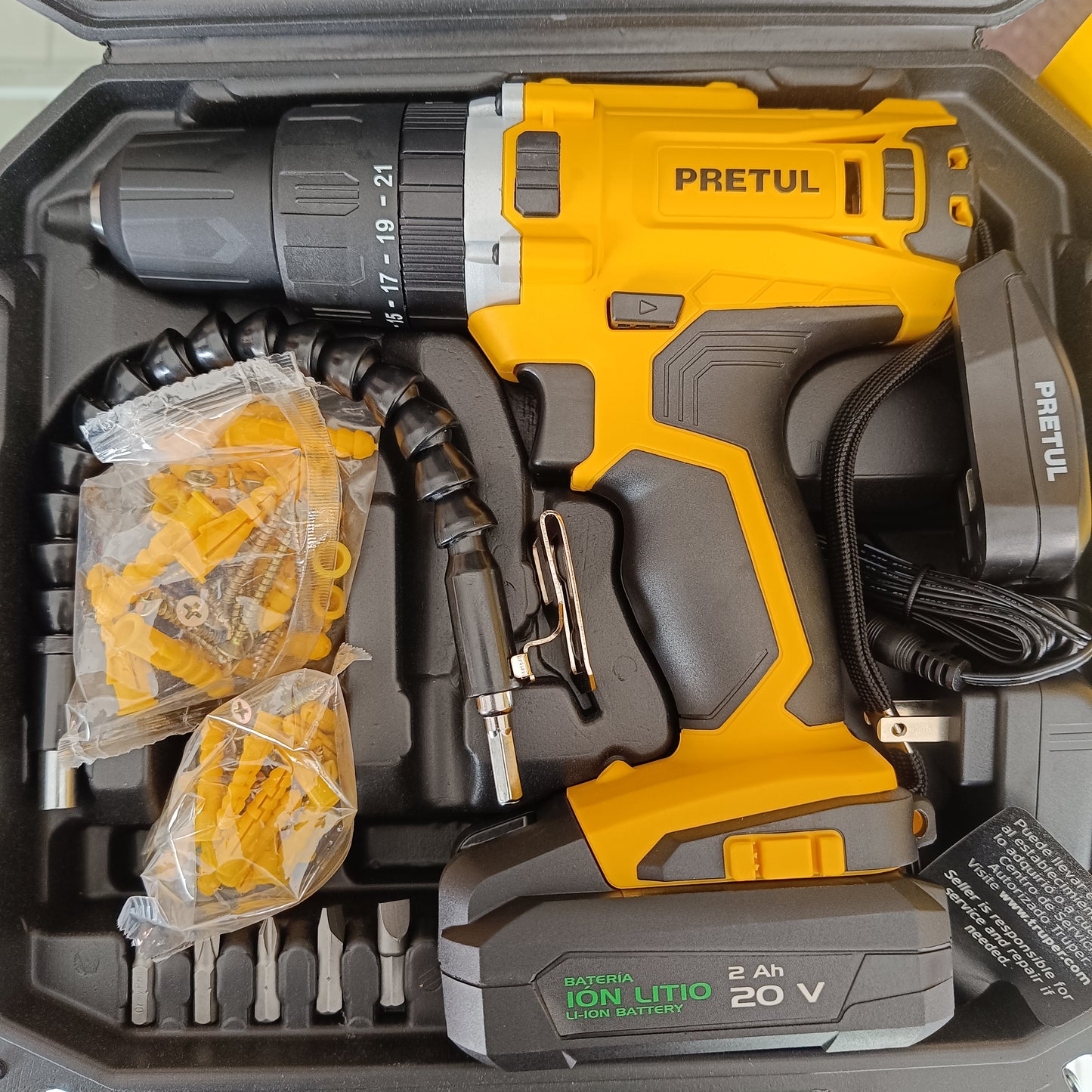 KIT Rotomartillo Inalámbrico 1/2", 33 PZS + Extras, PRETUL