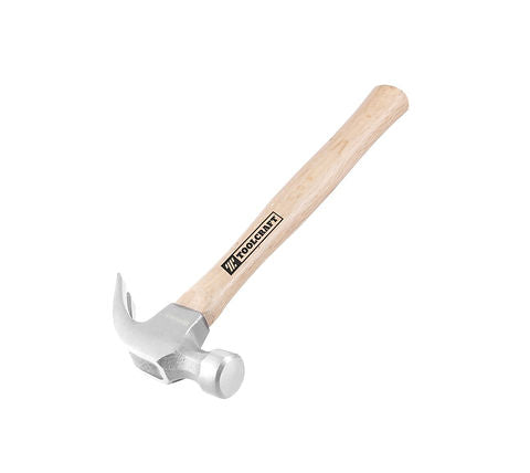 Martillo uña curva semipulido 7 onzas mango de madera TOOLCRAFT