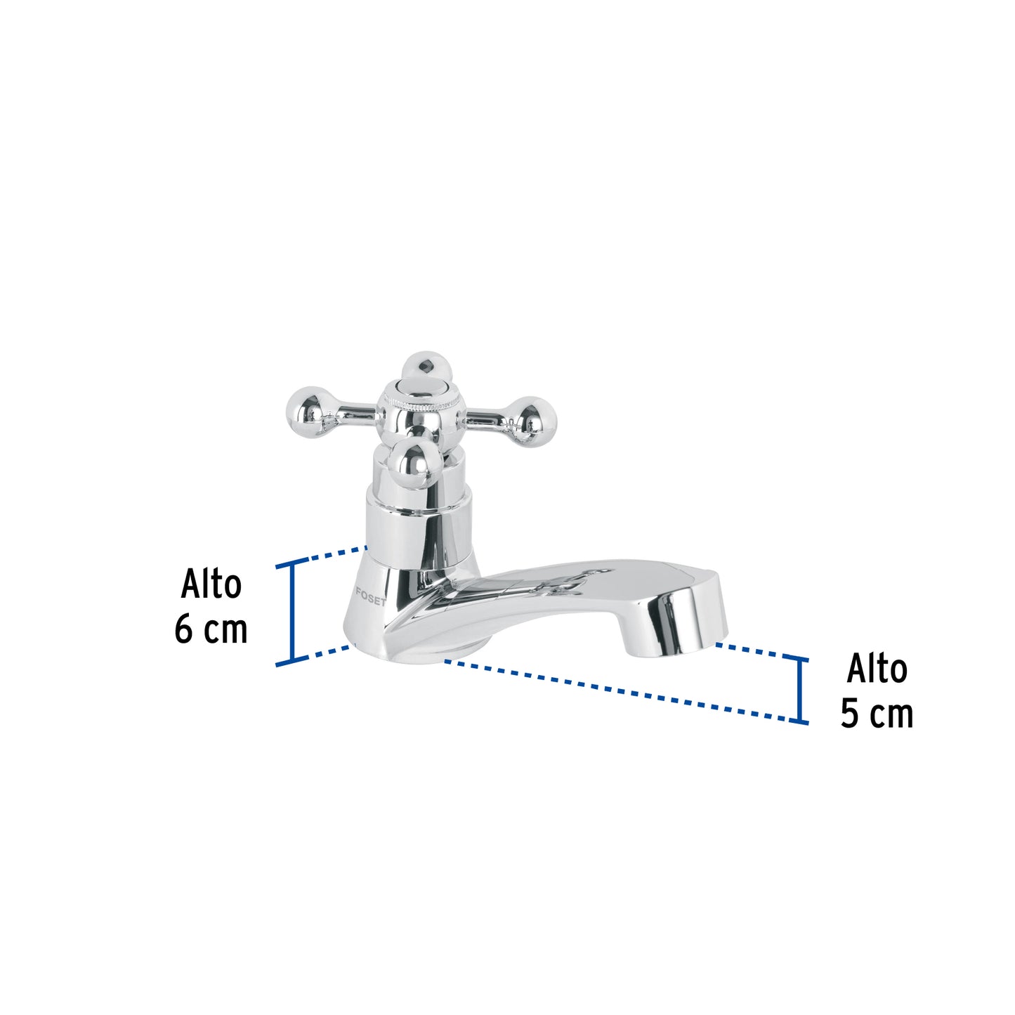 Llave individual lavabo, ABS, cruceta, BASIC, FOSET